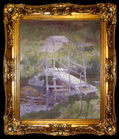 framed  John Henry Twachtman The White Bridge, ta009-2